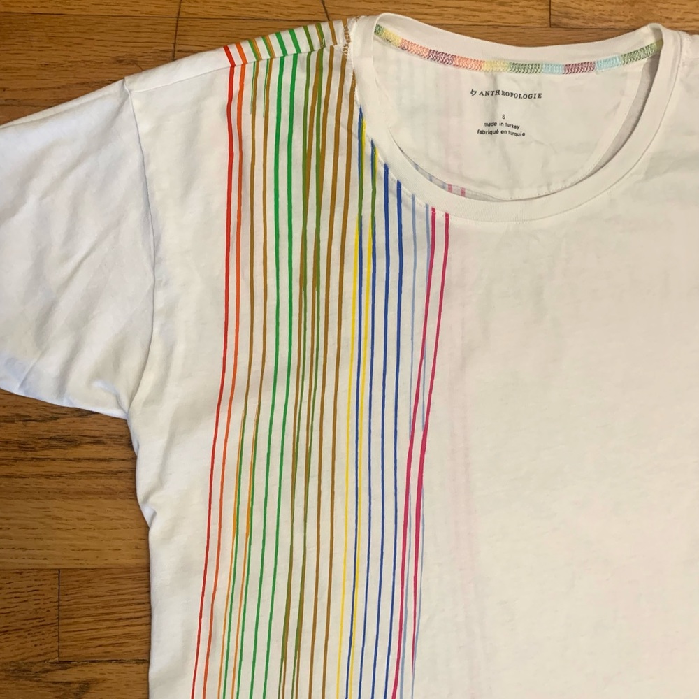 NWOT Rainbow Stripe Tee - Picture 8 of 13